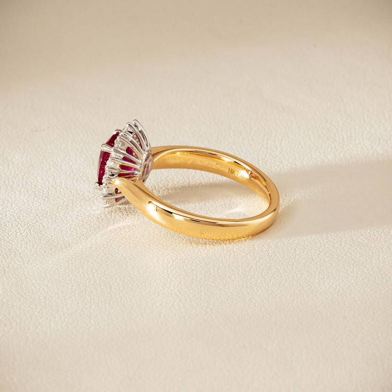 18ct Yellow Gold 2.01ct Ruby & Diamond Belle Ring