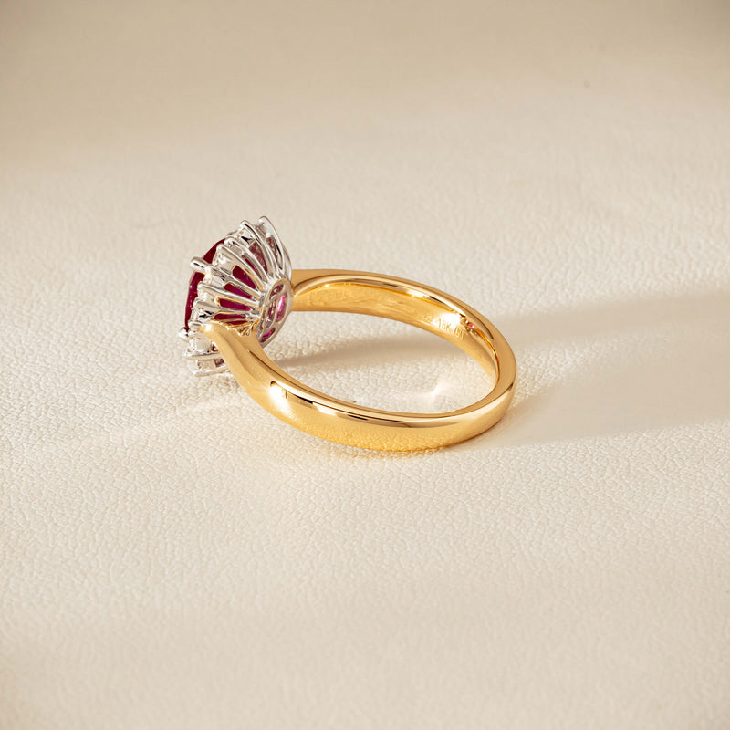 18ct Yellow Gold 2.01ct Ruby & Diamond Belle Ring