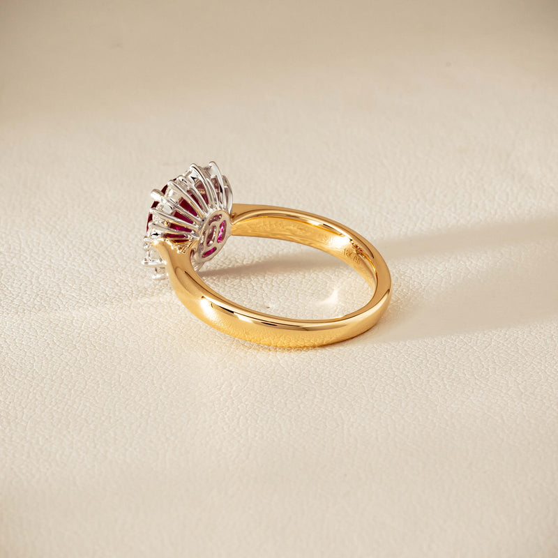 18ct Yellow Gold 2.01ct Ruby & Diamond Belle Ring
