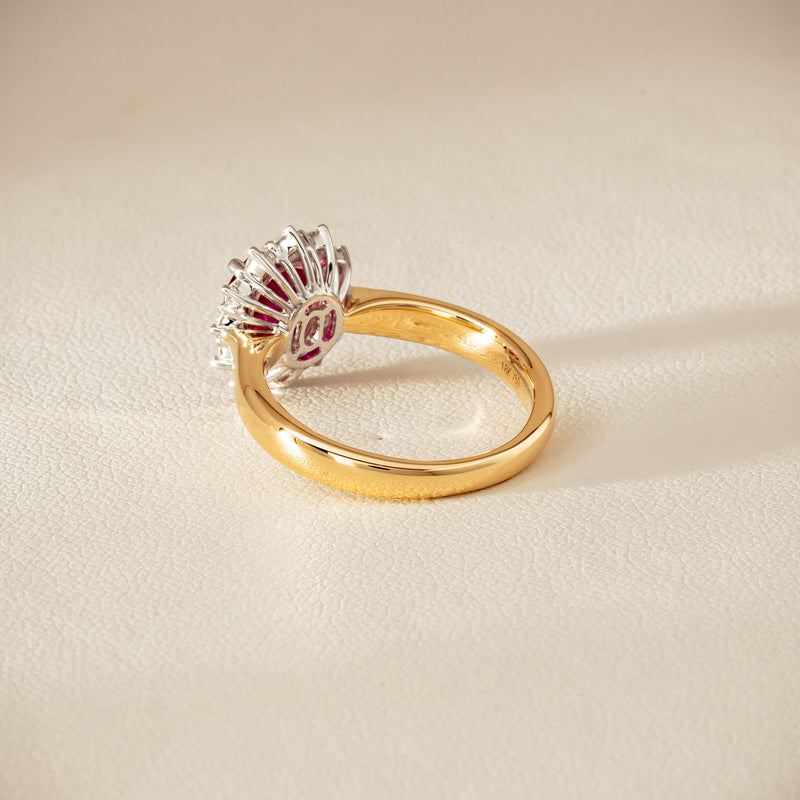 18ct Yellow Gold 2.01ct Ruby & Diamond Belle Ring