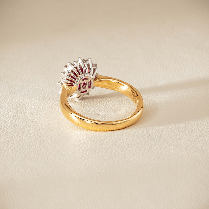 18ct Yellow Gold 2.01ct Ruby & Diamond Belle Ring