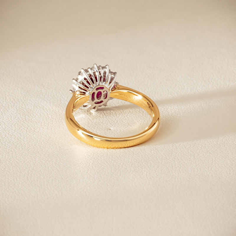 18ct Yellow Gold 2.01ct Ruby & Diamond Belle Ring