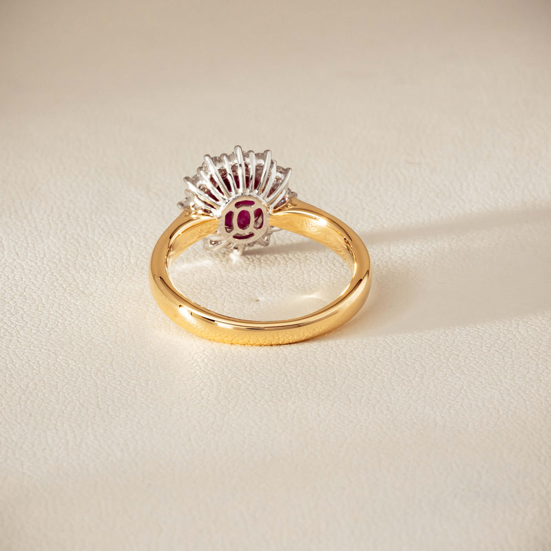 18ct Yellow Gold 2.01ct Ruby & Diamond Belle Ring