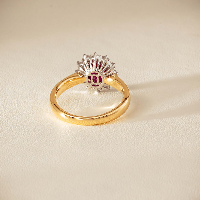 18ct Yellow Gold 2.01ct Ruby & Diamond Belle Ring