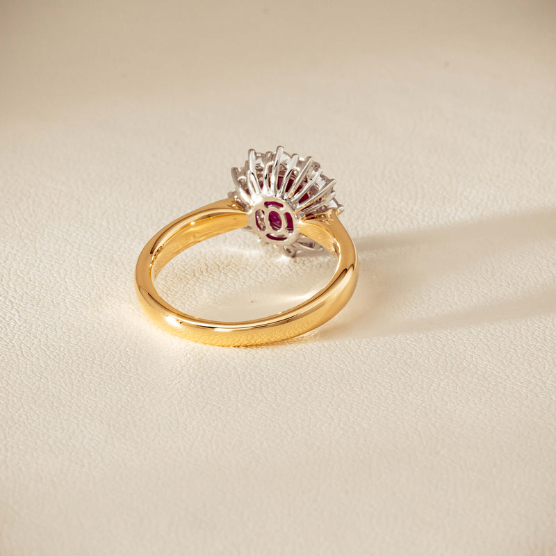 18ct Yellow Gold 2.01ct Ruby & Diamond Belle Ring