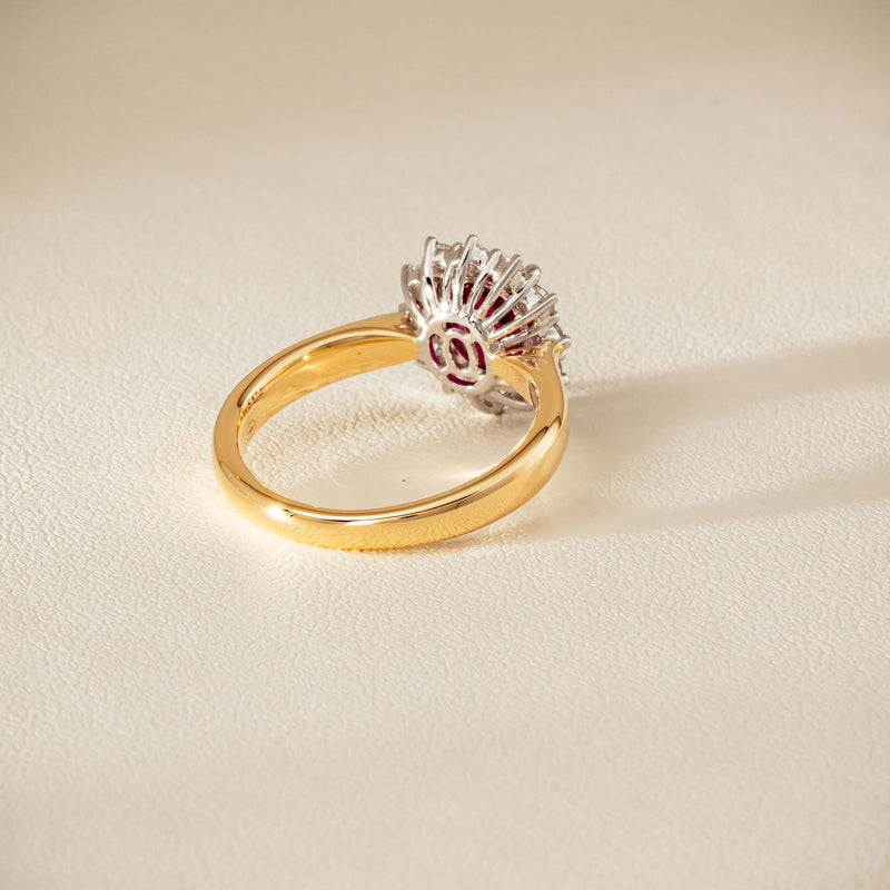 18ct Yellow Gold 2.01ct Ruby & Diamond Belle Ring