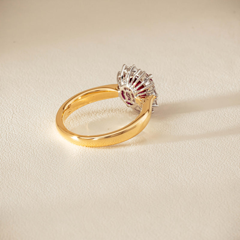 18ct Yellow Gold 2.01ct Ruby & Diamond Belle Ring
