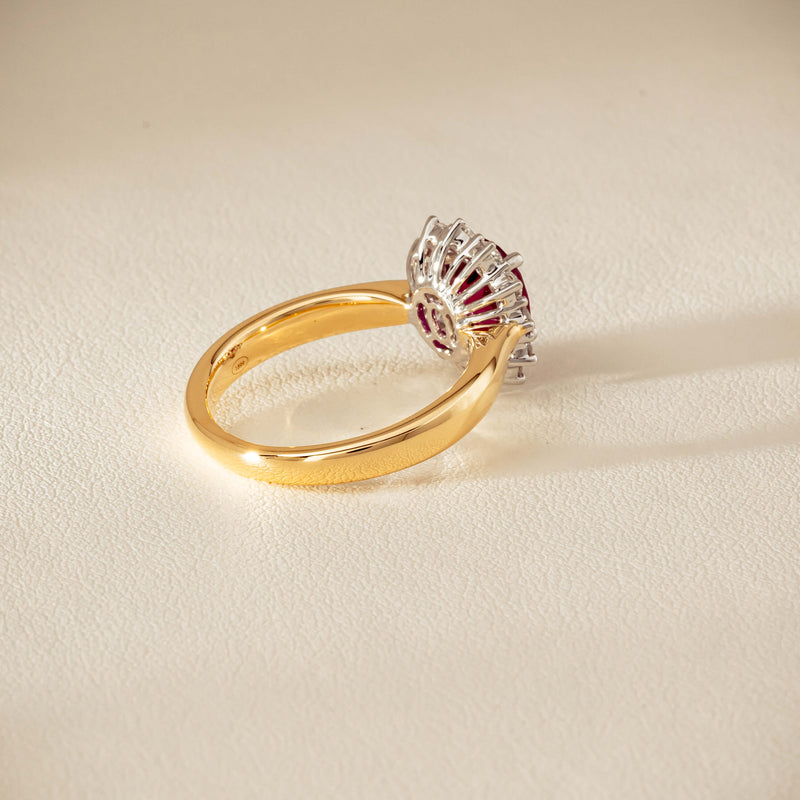 18ct Yellow Gold 2.01ct Ruby & Diamond Belle Ring