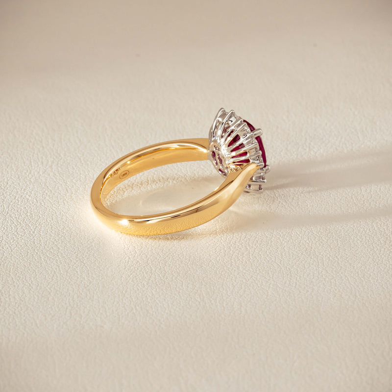 18ct Yellow Gold 2.01ct Ruby & Diamond Belle Ring