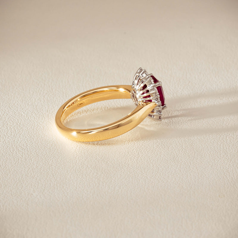 18ct Yellow Gold 2.01ct Ruby & Diamond Belle Ring