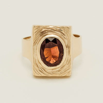 Deja Vu 9ct Yellow Gold 2.10ct Garnet Statement Ring - Ring - Walker & Hall