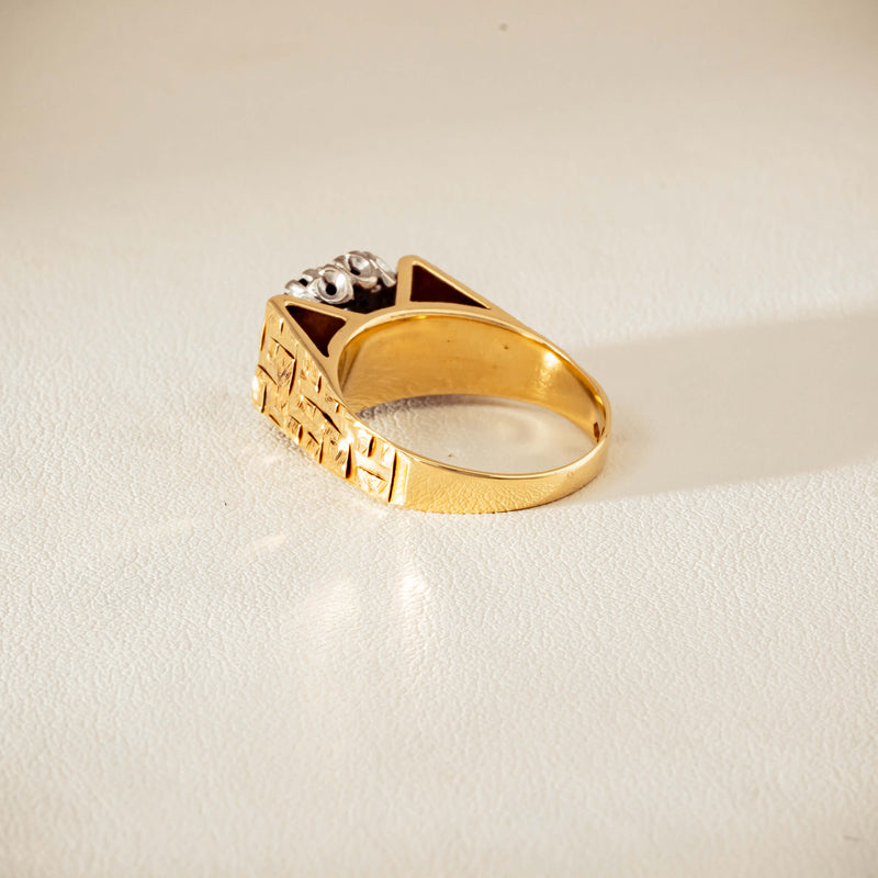 Vintage 18ct Yellow Gold Sapphire & Diamond Cluster Ring