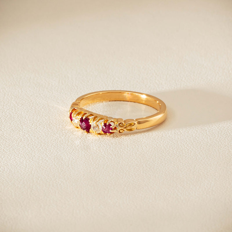 Deja Vu 18ct Yellow Gold Ruby & Diamond Ring - Ring - Walker & Hall