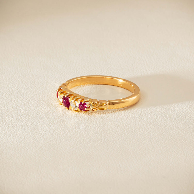 Deja Vu 18ct Yellow Gold Ruby & Diamond Ring - Ring - Walker & Hall