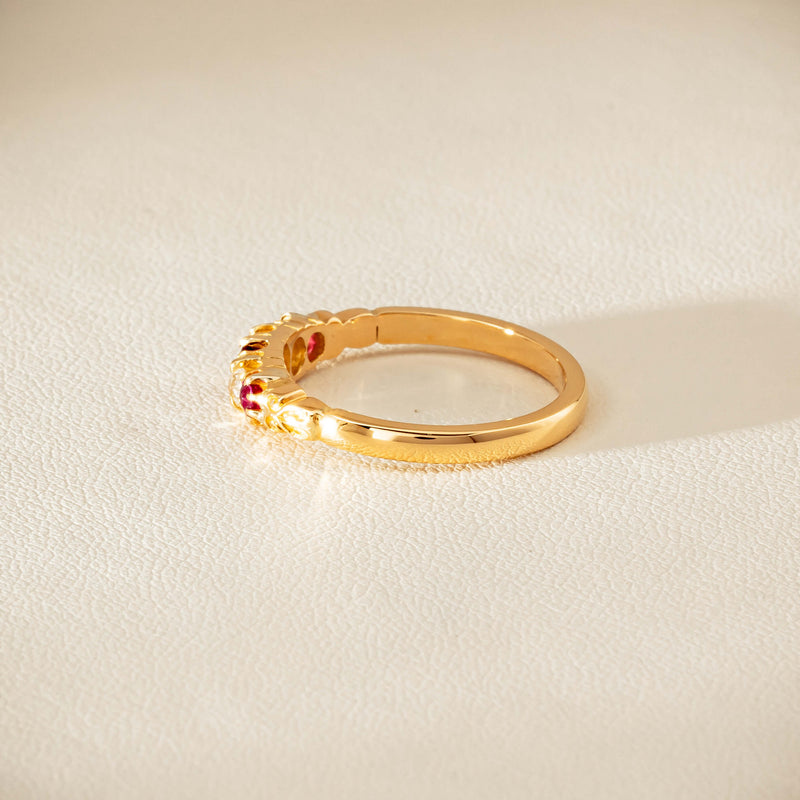 Deja Vu 18ct Yellow Gold Ruby & Diamond Ring - Ring - Walker & Hall