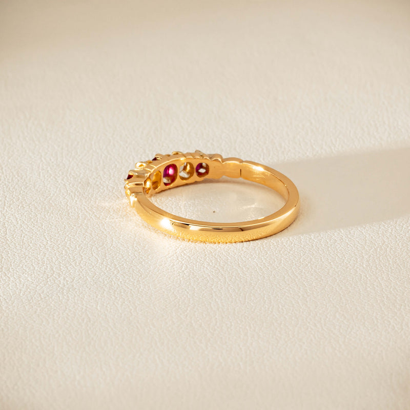 Deja Vu 18ct Yellow Gold Ruby & Diamond Ring - Ring - Walker & Hall