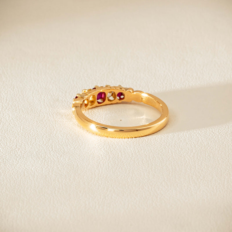 Deja Vu 18ct Yellow Gold Ruby & Diamond Ring - Ring - Walker & Hall