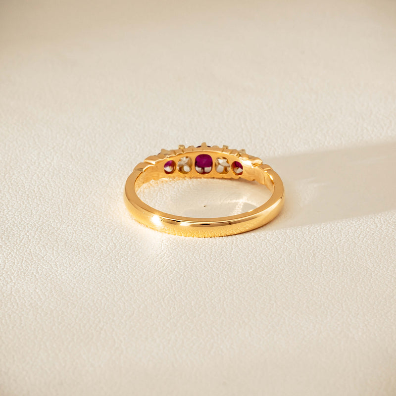 Deja Vu 18ct Yellow Gold Ruby & Diamond Ring - Ring - Walker & Hall