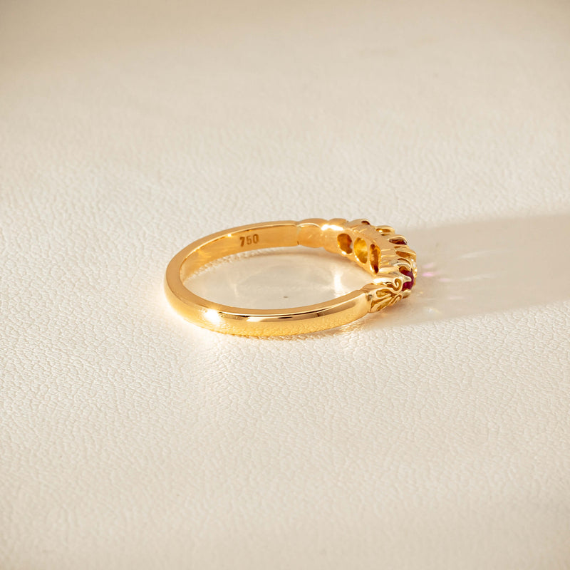 Deja Vu 18ct Yellow Gold Ruby & Diamond Ring - Ring - Walker & Hall