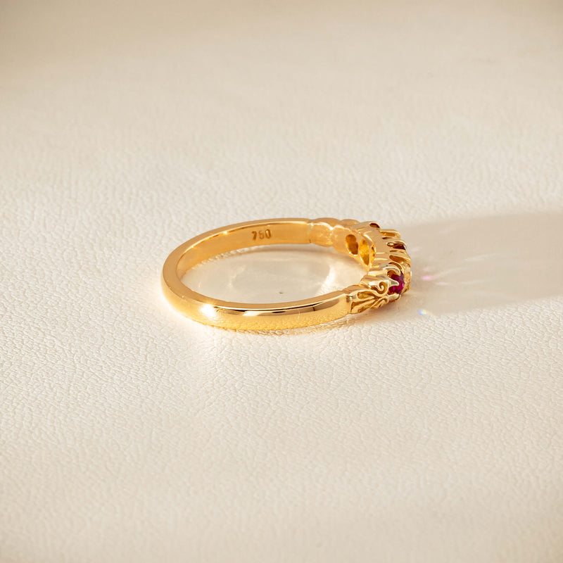 Deja Vu 18ct Yellow Gold Ruby & Diamond Ring - Ring - Walker & Hall