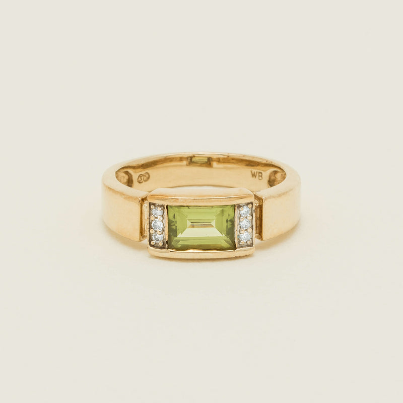 Deja Vu 9ct Yellow Gold Peridot & Diamond Ring - Ring - Walker & Hall