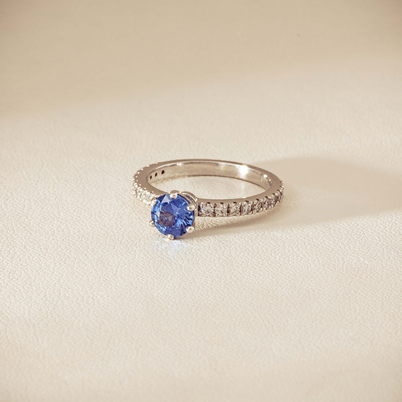 Deja Vu 18ct White Gold 1.03ct Sapphire & Diamond Ring - Ring - Walker & Hall