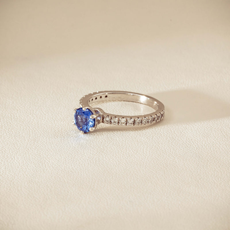 Deja Vu 18ct White Gold 1.03ct Sapphire & Diamond Ring - Ring - Walker & Hall
