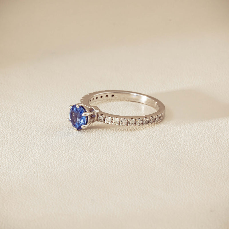 Deja Vu 18ct White Gold 1.03ct Sapphire & Diamond Ring - Ring - Walker & Hall