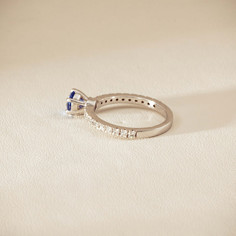 Deja Vu 18ct White Gold 1.03ct Sapphire & Diamond Ring - Ring - Walker & Hall