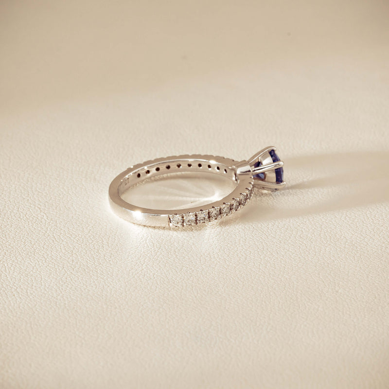 Deja Vu 18ct White Gold 1.03ct Sapphire & Diamond Ring - Ring - Walker & Hall