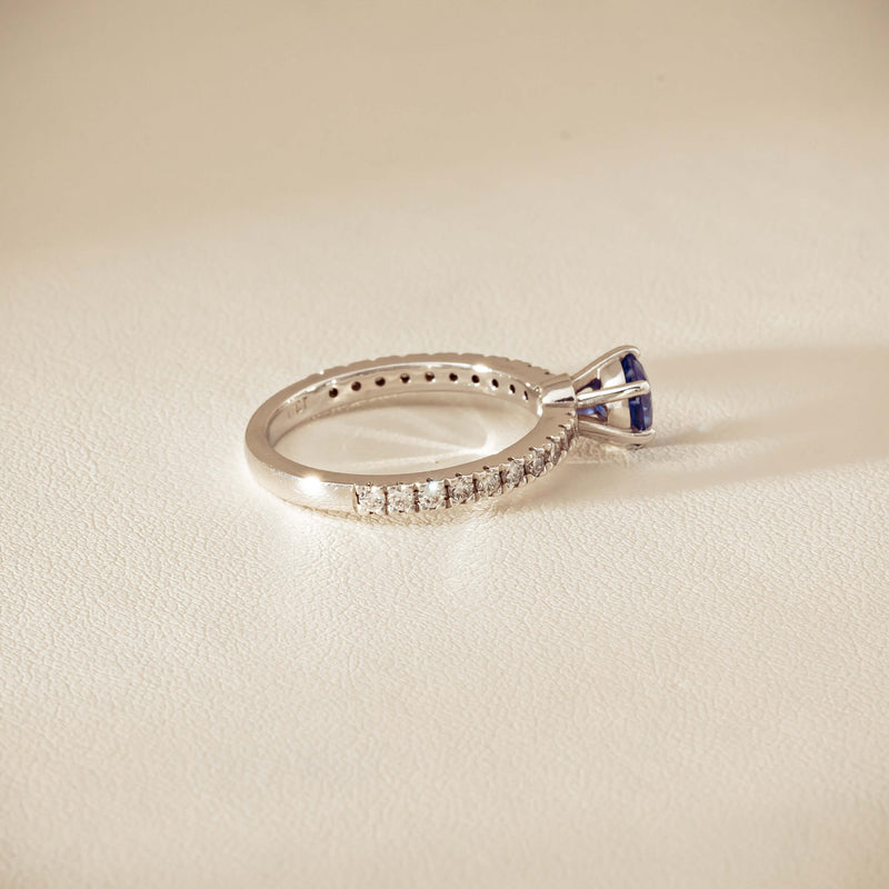 Deja Vu 18ct White Gold 1.03ct Sapphire & Diamond Ring - Ring - Walker & Hall