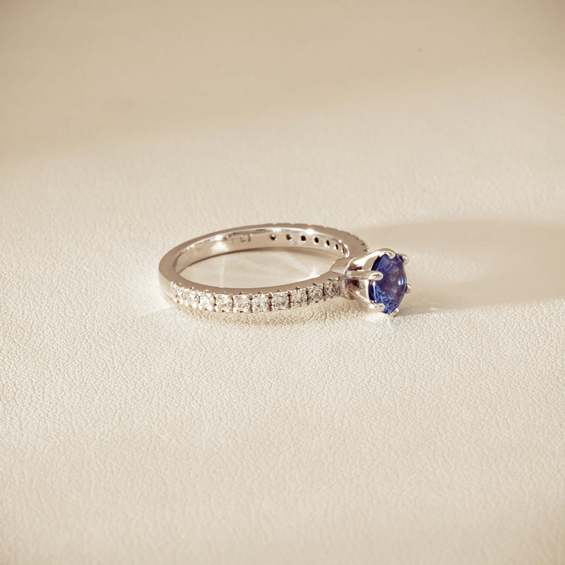 Deja Vu 18ct White Gold 1.03ct Sapphire & Diamond Ring - Ring - Walker & Hall