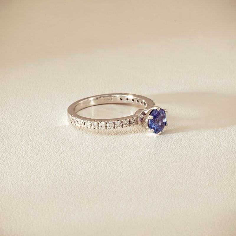 Deja Vu 18ct White Gold 1.03ct Sapphire & Diamond Ring - Ring - Walker & Hall