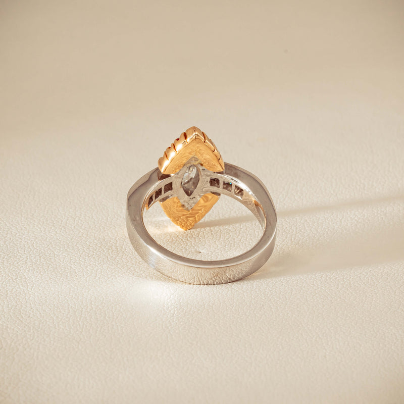 Deja Vu 18ct Bi-Tone Gold Diamond & Pink Sapphire Ring - Ring - Walker & Hall