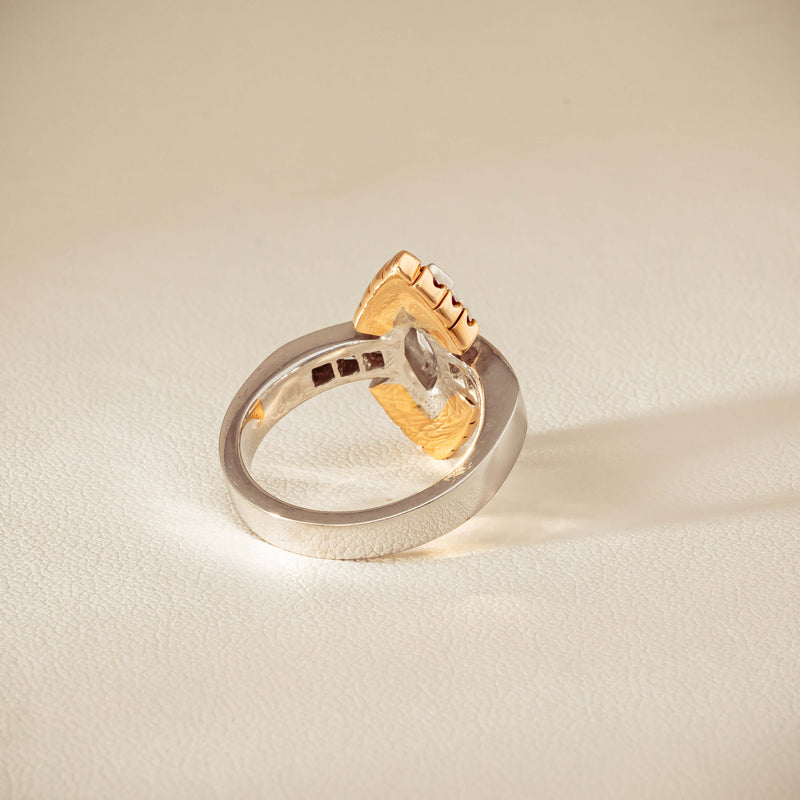 Deja Vu 18ct Bi-Tone Gold Diamond & Pink Sapphire Ring - Ring - Walker & Hall