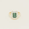 18ct Yellow Gold 2.26ct Emerald & Diamond Halo Ring