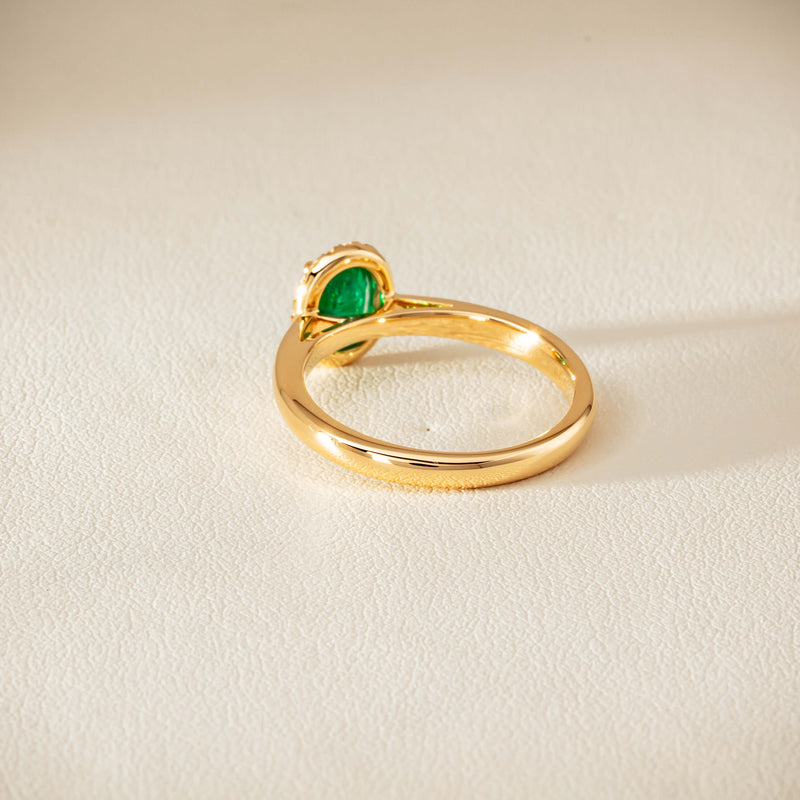 18ct Yellow Gold .78ct Emerald & Diamond Nina Ring