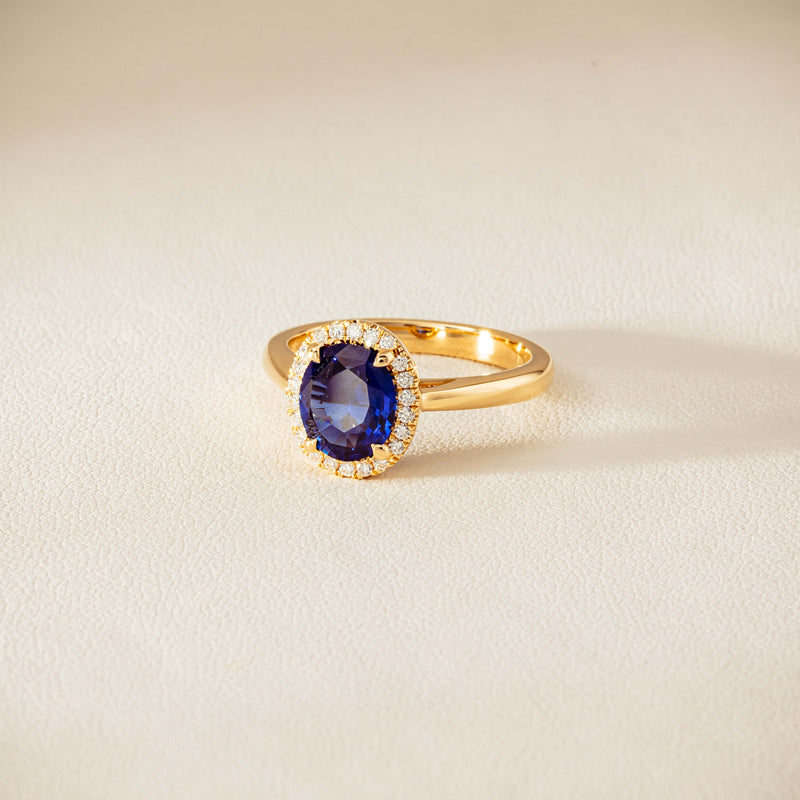 18ct Yellow Gold 1.62ct Sapphire & Diamond Nina Ring