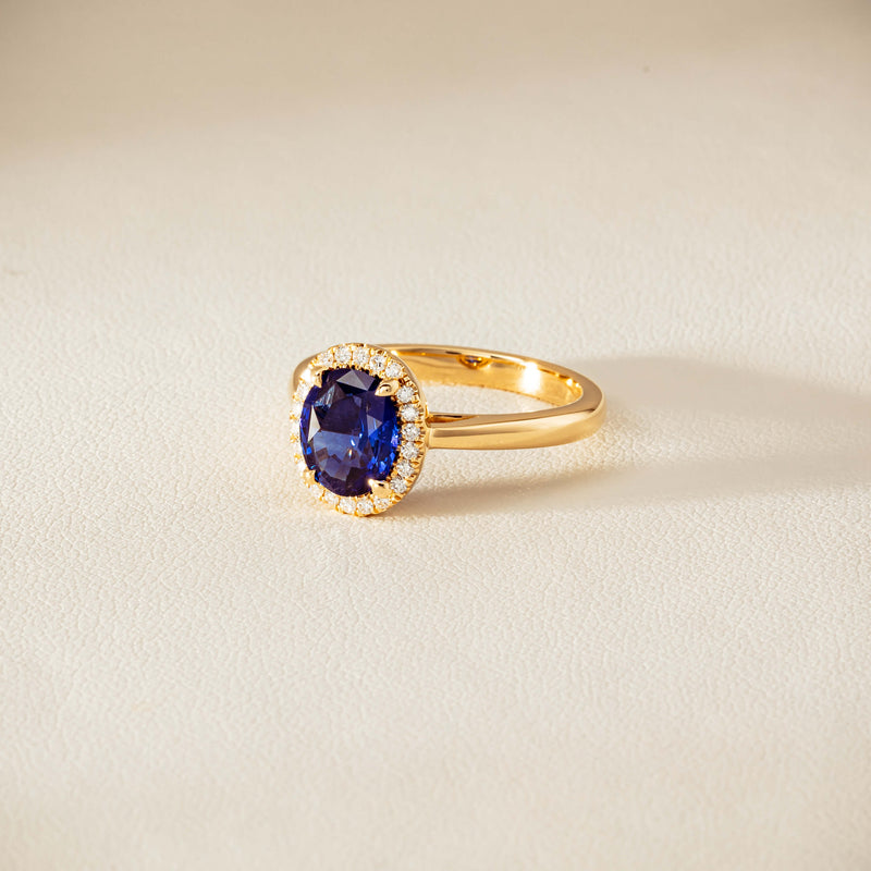 18ct Yellow Gold 1.62ct Sapphire & Diamond Nina Ring