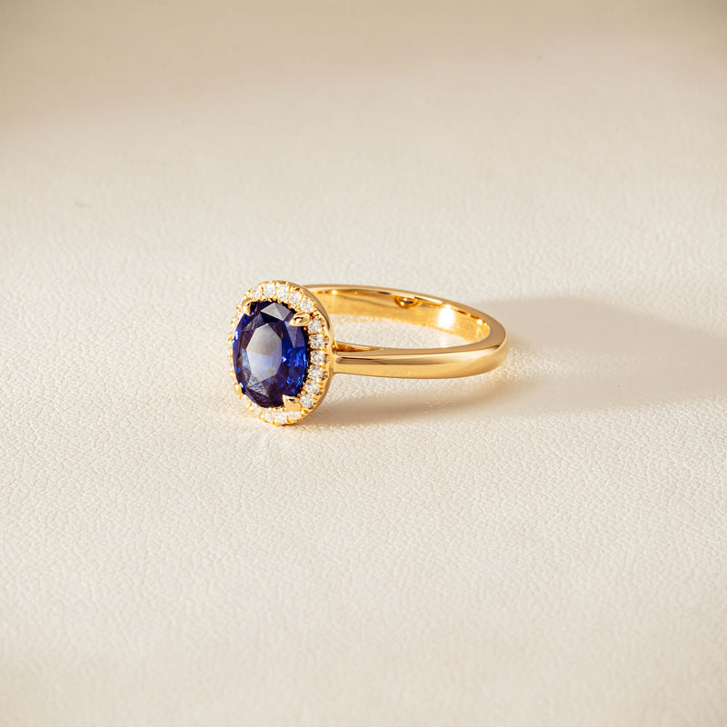 18ct Yellow Gold 1.62ct Sapphire & Diamond Nina Ring