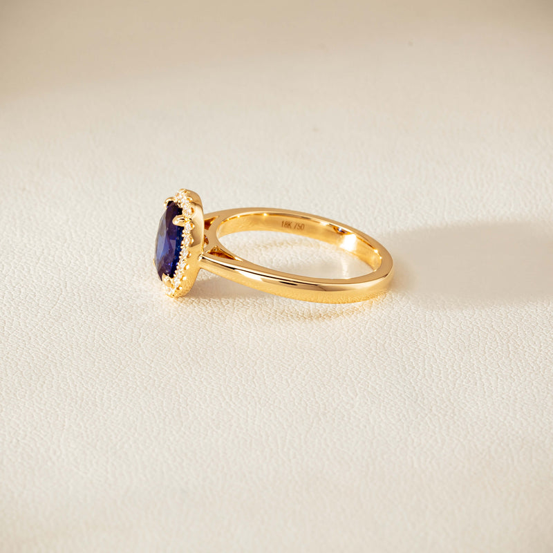 18ct Yellow Gold 1.62ct Sapphire & Diamond Nina Ring