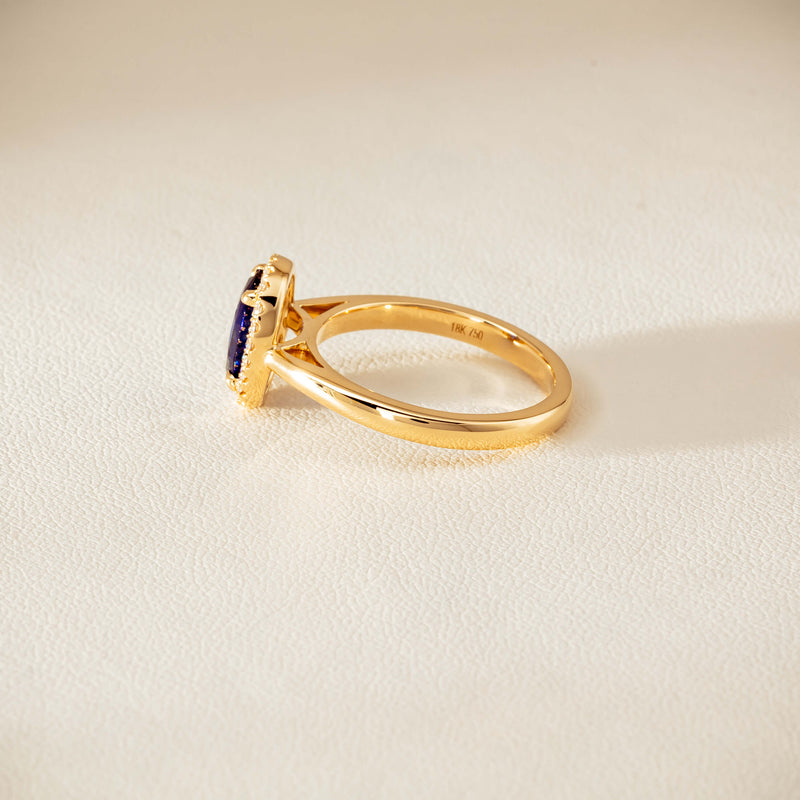 18ct Yellow Gold 1.62ct Sapphire & Diamond Nina Ring
