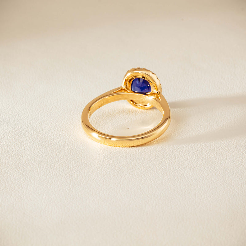 18ct Yellow Gold 1.62ct Sapphire & Diamond Nina Ring