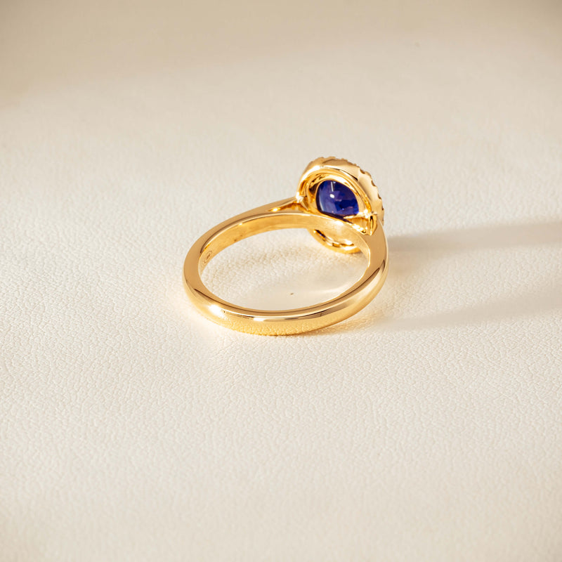18ct Yellow Gold 1.62ct Sapphire & Diamond Nina Ring