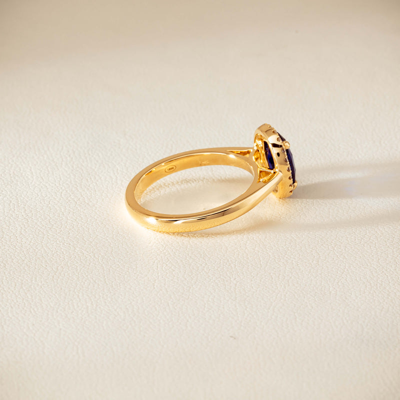 18ct Yellow Gold 1.62ct Sapphire & Diamond Nina Ring