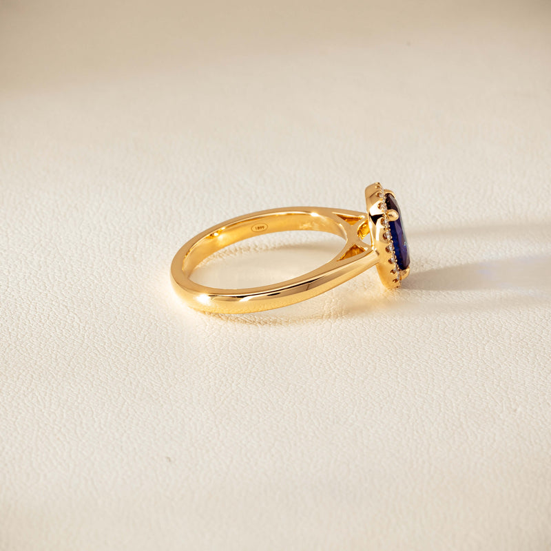 18ct Yellow Gold 1.62ct Sapphire & Diamond Nina Ring