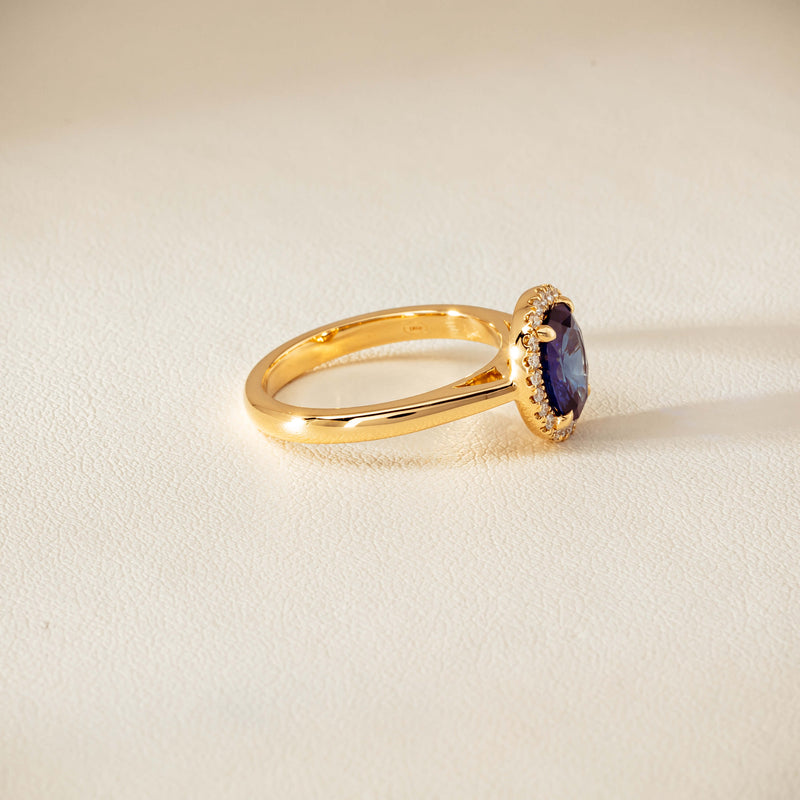 18ct Yellow Gold 1.62ct Sapphire & Diamond Nina Ring