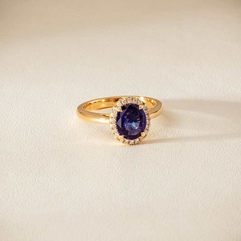 18ct Yellow Gold 1.62ct Sapphire & Diamond Nina Ring