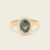18ct Yellow Gold 2.37ct Green Sapphire & Diamond Nina Ring