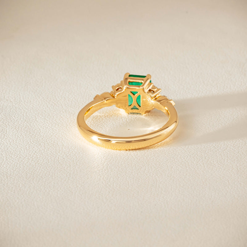 18ct Yellow Gold 1.44ct Emerald & Diamond Oriana Ring - Ring - Walker & Hall